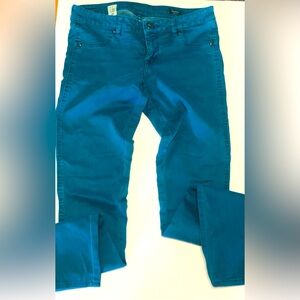 VOLCOM ~ Skinny Fit Low Rise Turquoise Jeans ~ size 7